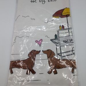 New York Hot Dog Date Dish Towel